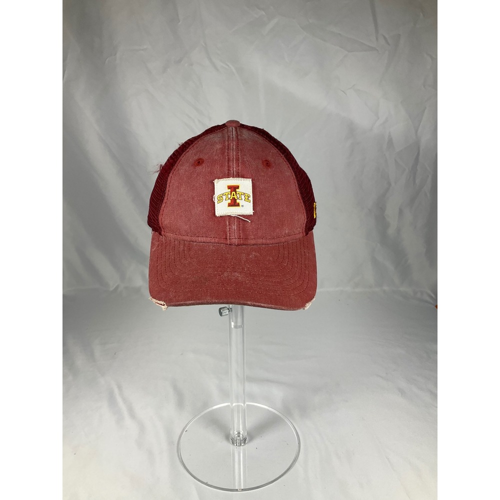 New Era 9TWENTY Iowa State Cyclones Youth Trucker Hat Red Distressed Snapback